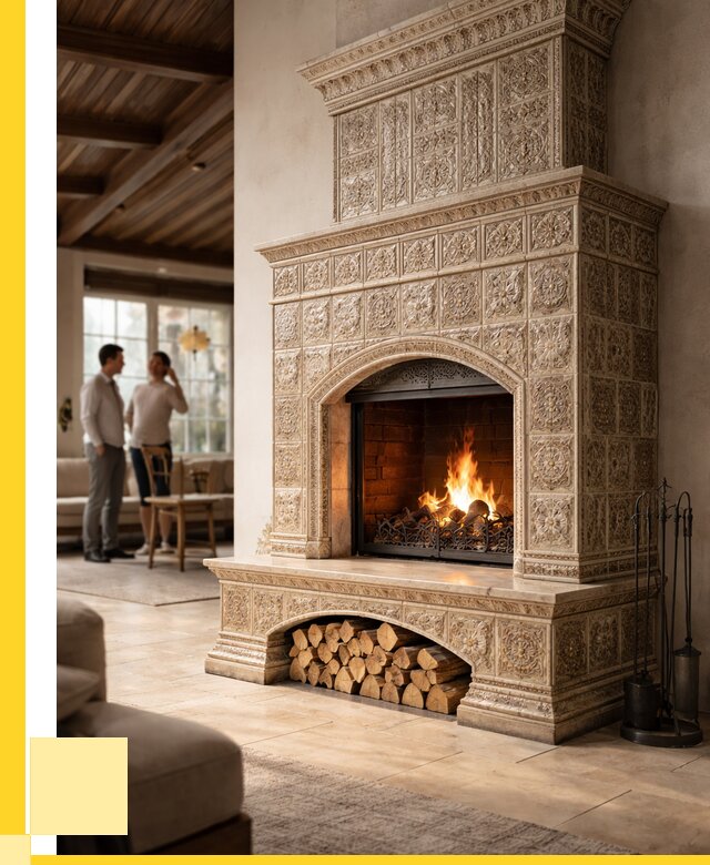 Купить изразцовый камин в Дедовске от 274875 р. | ЭриданДдв