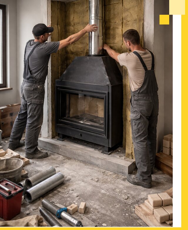 Изготовление и монтаж закрытых каминов в Дедовске под ключ