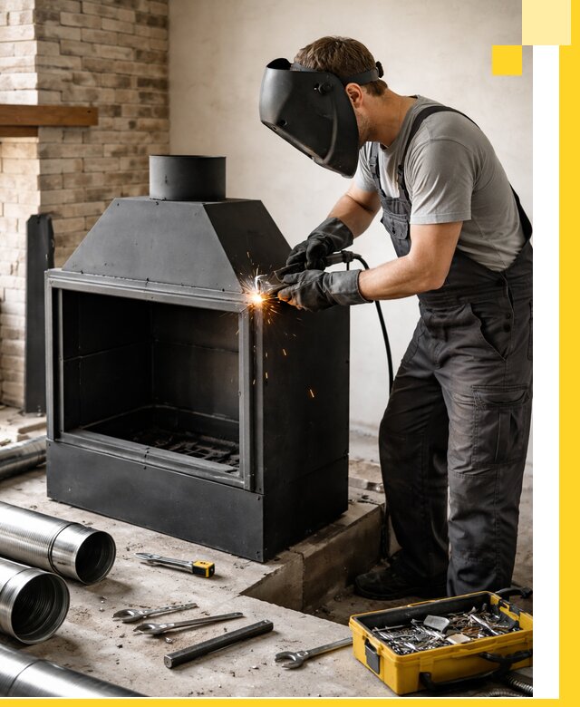 Продажа и установка металлических каминов в Дедовске под ключ