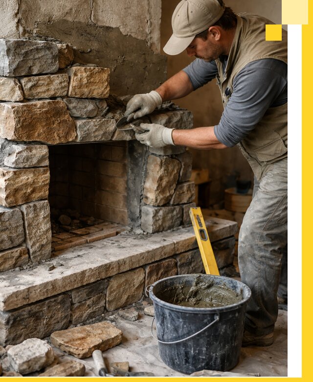 Изготовление и установка каменных каминов под ключ в Дедовске