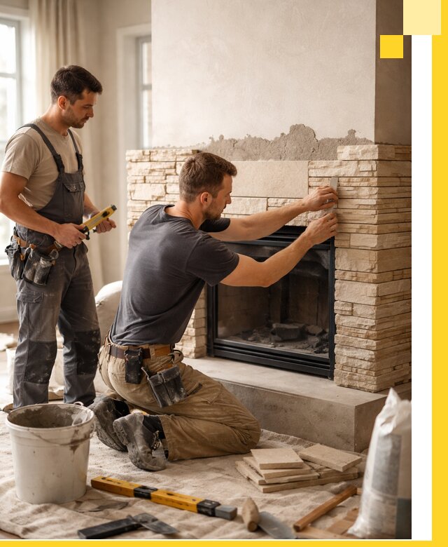 Установка и монтаж каминов для загородного дома в Дедовске