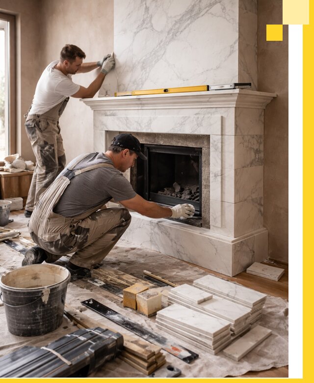 Отделка каминов в Дедовске качественные облицовочные работы