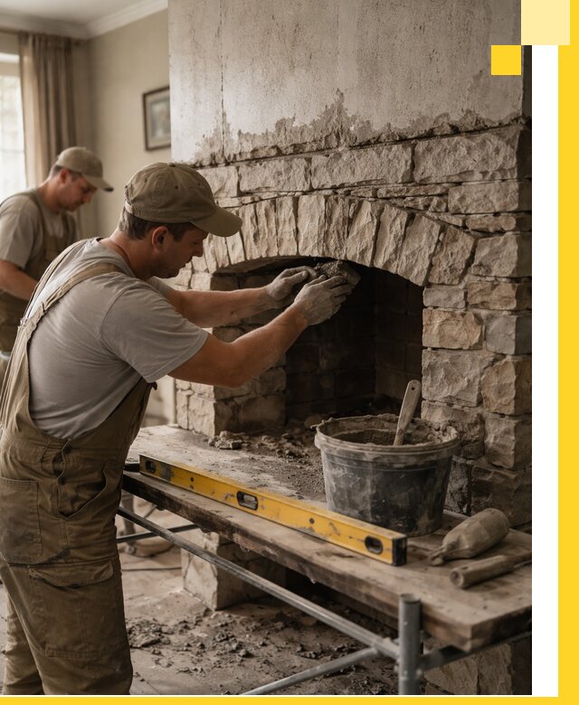 Изготовление каминов под ключ в Дедовске, монтаж и отделка