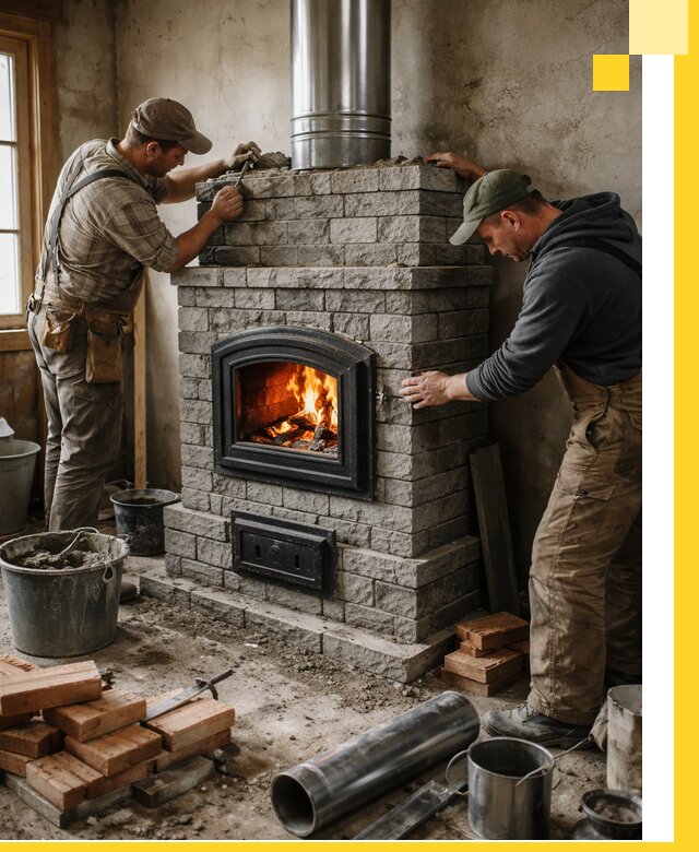 Производство, поставка и монтаж дровяных печей в Дедовске