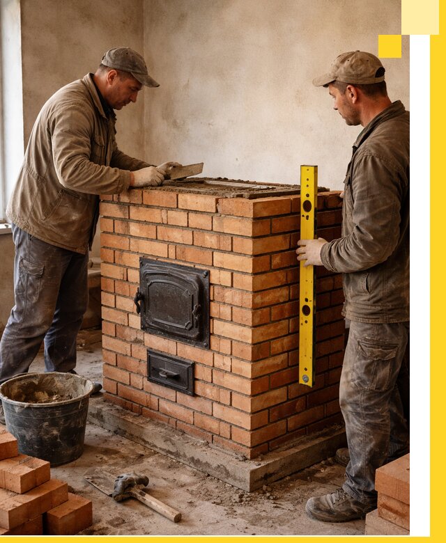 Отопительные печи под ключ в Дедовске, установка и сборка