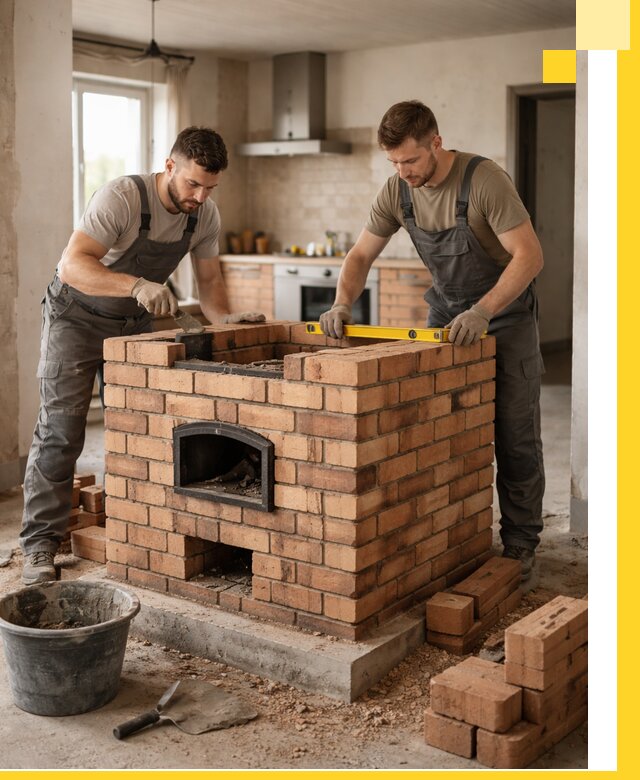 Установка и монтаж печей в частном доме в Дедовске под ключ