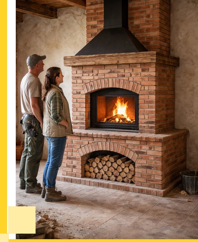 Печи камины из кирпича в Дедовске от 131940 р. | ЭриданДдв