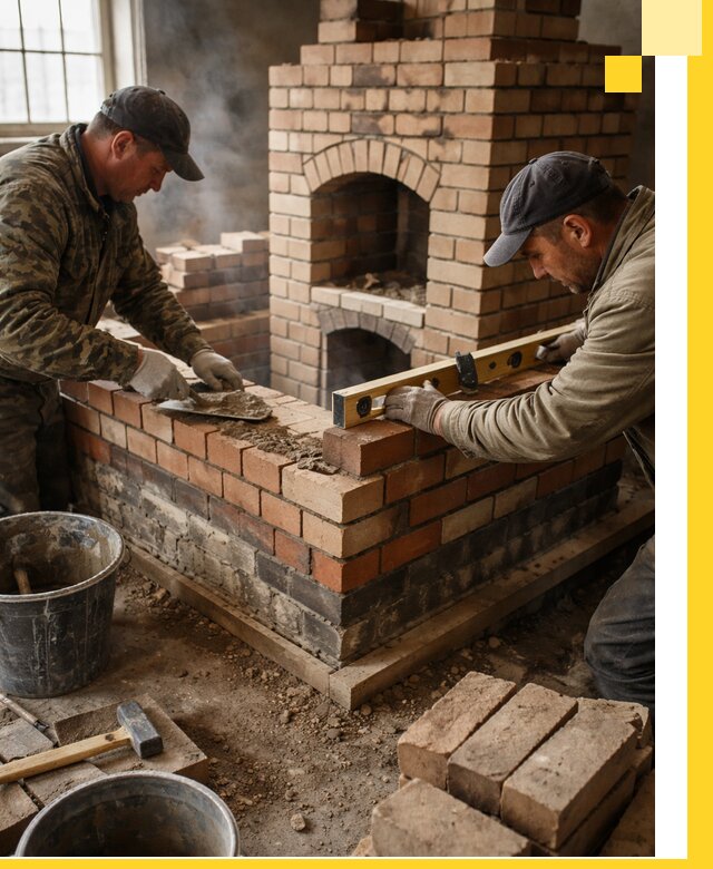 Изготовление и монтаж печей и каминов из кирпича в Дедовске