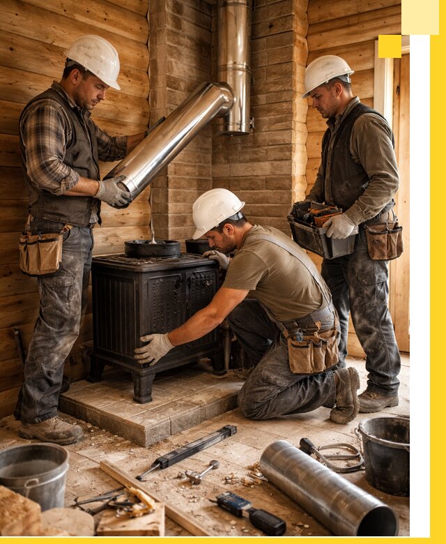Профессиональный монтаж банных печей и дымоходов в Дедовске