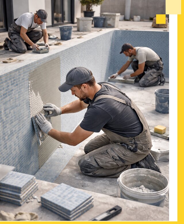 Облицовка бассейнов в Дедовске плитка мозаика гидроизоляция