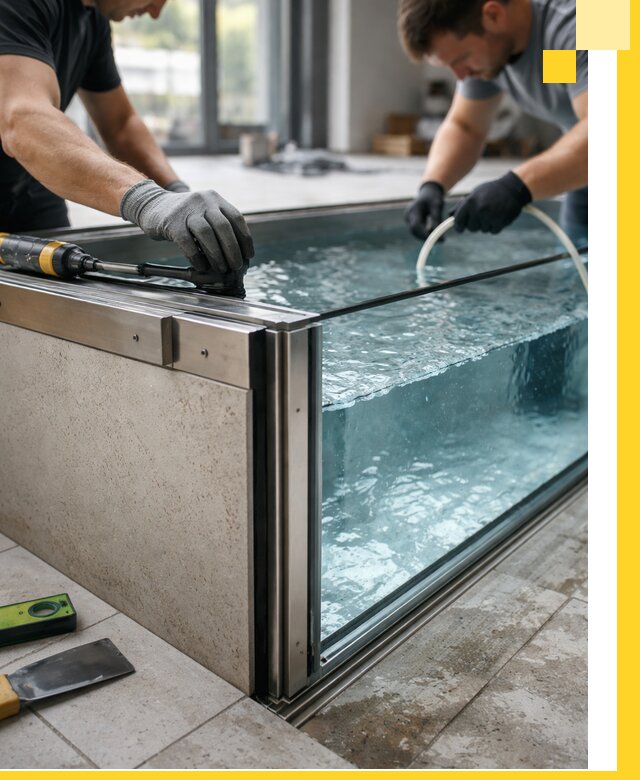 Проектирование и монтаж стеклянных бассейнов в Дедовске