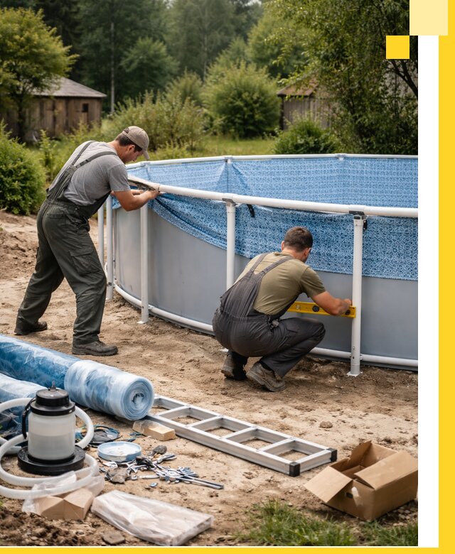 Установка и монтаж каркасных бассейнов в Дедовске под ключ