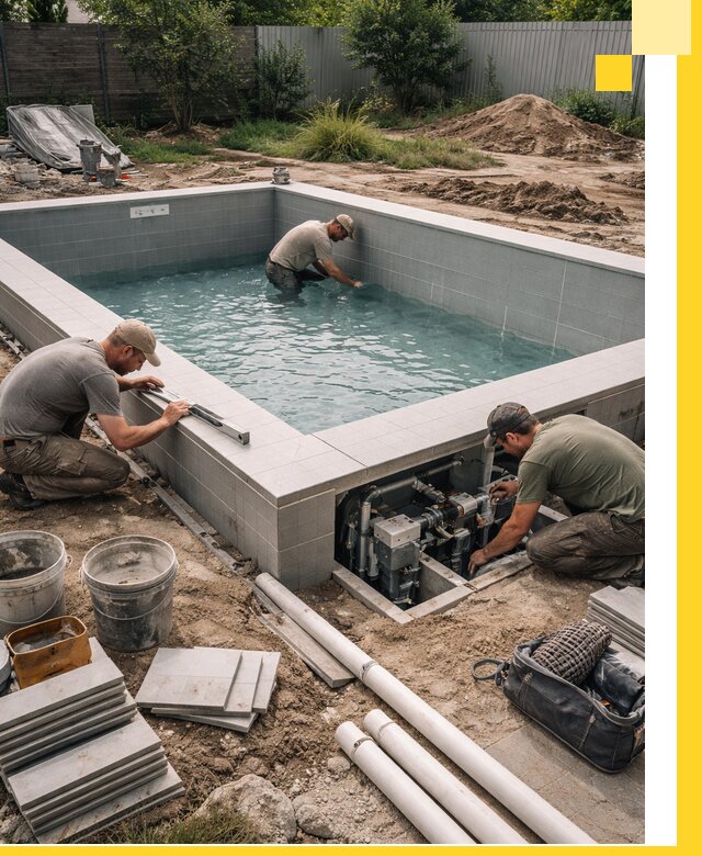 Строительство и монтаж бассейнов для дачи под ключ в Дедовске