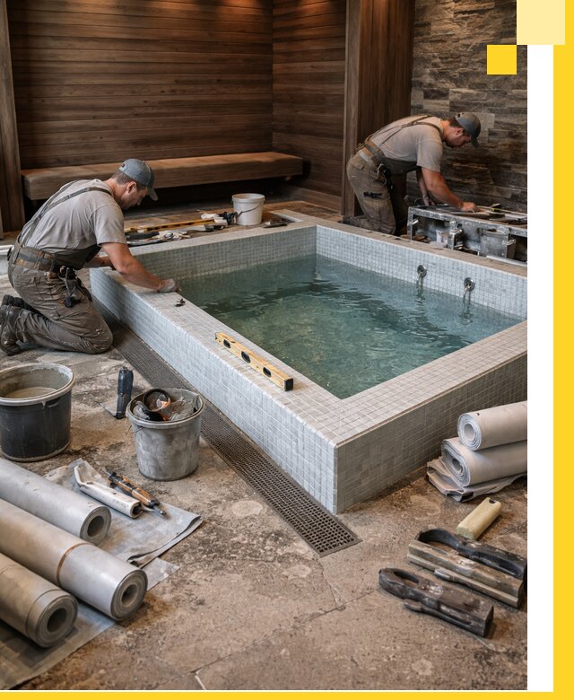 Установка и строительство бассейнов для сауны в Дедовске