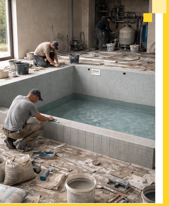 Строительство и монтаж бассейнов в помещении в Дедовске