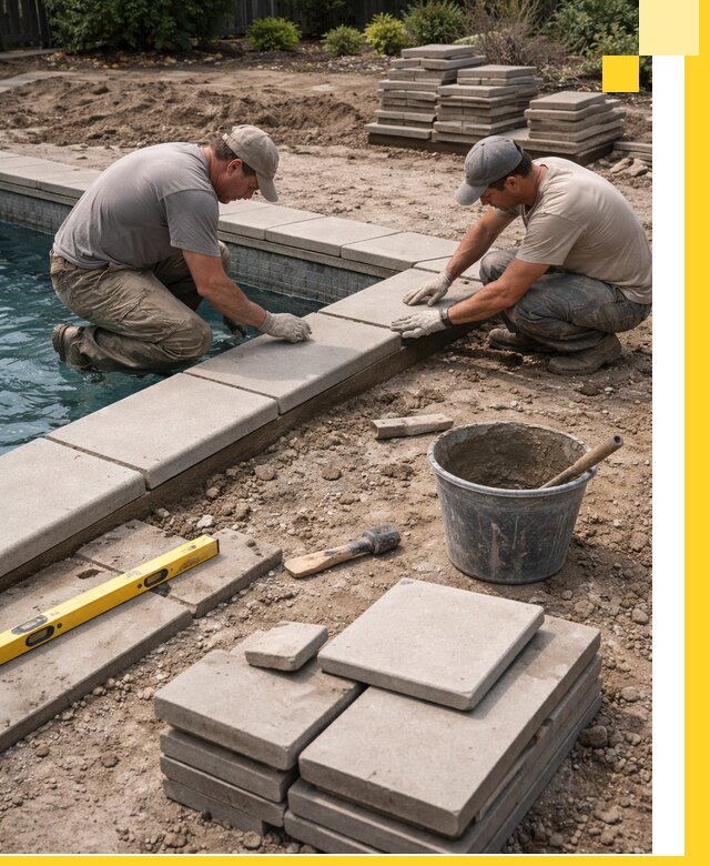Установка и изготовление копингового камня для бассейнов в Дедовске