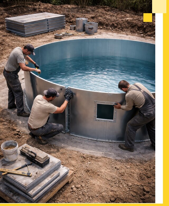 Круглые бассейны под ключ в Дедовске проектирование и монтаж