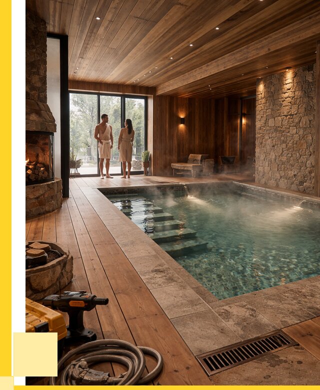 Проекты бань с бассейном под ключ в Дедовске от 82463 р., ЭриданДдв