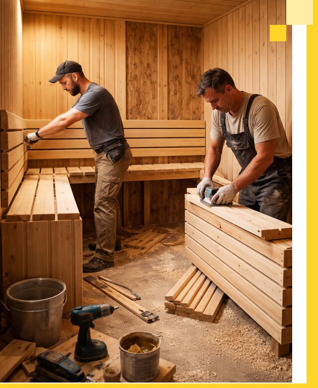 Профессиональный комплексный ремонт саун под ключ в Дедовске