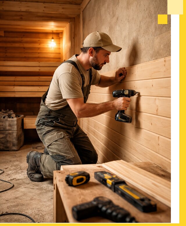 Профессиональная внутренняя отделка бани в Дедовске под ключ