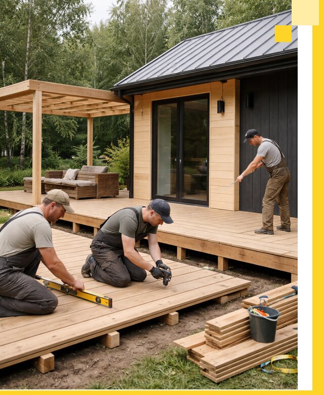 Строительство бань с террасой и бассейном под ключ в Дедовске