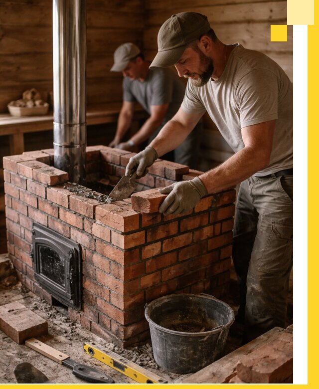 Кирпичные печи для бани под ключ в Дедовске, проект и монтаж