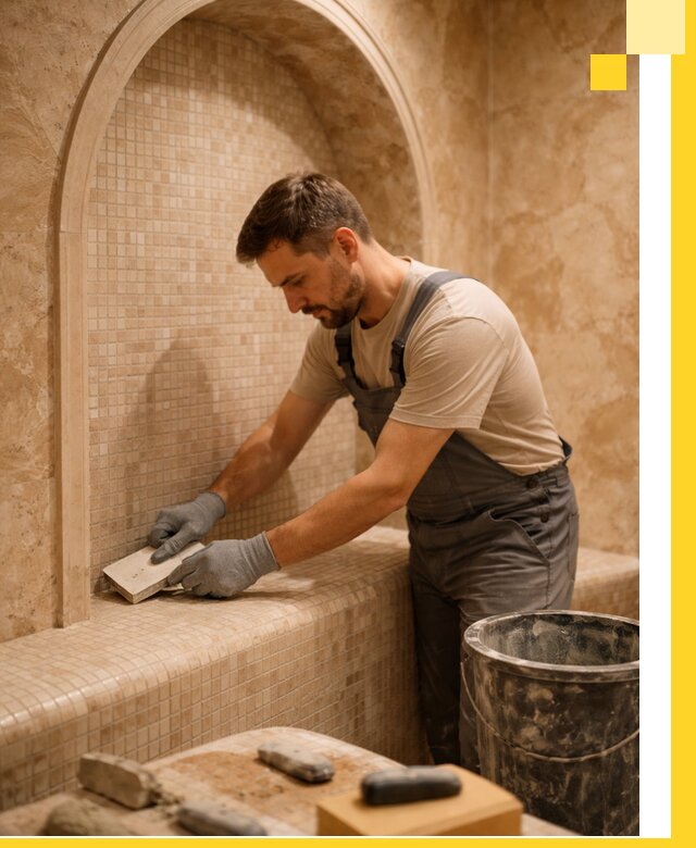 Профессиональная отделка хамамов с мозаикой под ключ в Дедовске