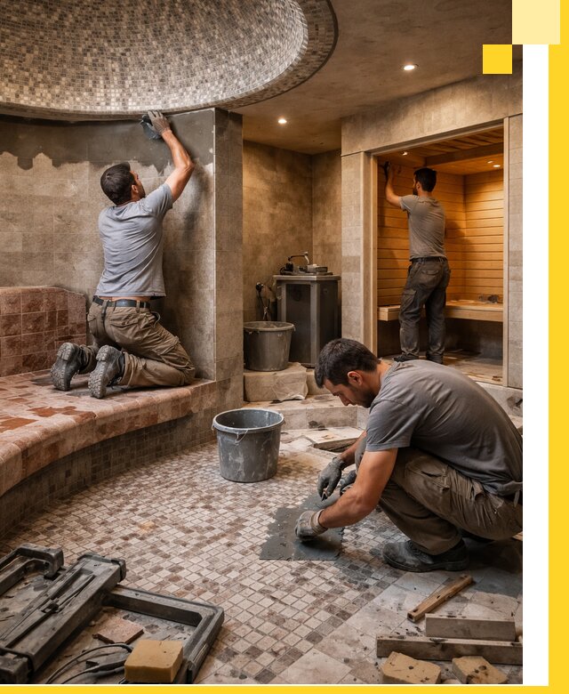 Проект и строительство хамама бани и сауны под ключ в Дедовске