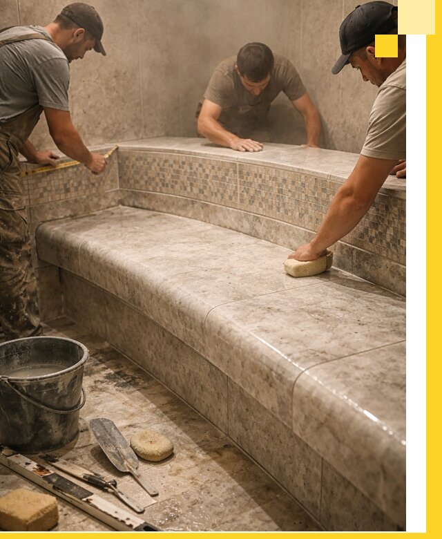 Изготовление и установка сидений для хамама в Дедовске